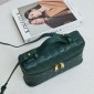 Emerald Green Intrecciato leather Bang Bang Vanity Case 