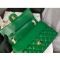 Chanel Medium Flap Handbag in Lambskin-Green