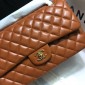 Chanel Medium Flap Handbag in Lambskin-Brown
