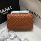 Chanel Medium Flap Handbag in Lambskin-Brown