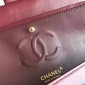 Chanel Medium Flap Handbag in V Lambskin-Dark red