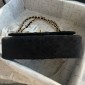 Chanel Medium Flap Handbag in Suede Deerskin-Black