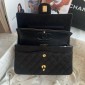 Chanel Medium Flap Handbag in Suede Deerskin-Black