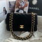 Chanel Medium Flap Handbag in Suede Deerskin-Black