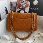 Chanel Medium Flap Handbag in Suede Deerskin-Black