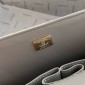 Chanel Medium Flap Handbag in Suede Deerskin-Grey