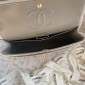 Chanel Medium Flap Handbag in Suede Deerskin-Grey