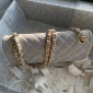 Chanel Medium Flap Handbag in Suede Deerskin-Grey