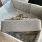 Chanel Medium Flap Handbag in Suede Deerskin-Grey