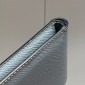 Hermes Portafoglio compatto in vitello Epsom-Linen blue
