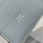 Hermes Portafoglio compatto in vitello Epsom-Linen blue