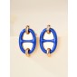 Hermes Mini Mailon Earrings-Blue electric