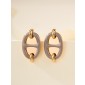 Hermes Mini Mailon Earrings-Etoupe