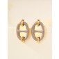 Hermes Mini Mailon Earrings-Etoupe
