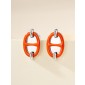 Hermes Mini Mailon Earrings-Oranage