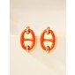 Hermes Mini Mailon Earrings-Oranage