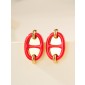 Hermes Mini Mailon Earrings-Red