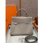 Hermes Kelly Lakis Pocket 28 / 32 in Swift Leather-Girs Asphalte