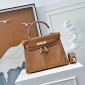 Hermes Kelly Lakis Pocket 28 / 32 in Swift Leather-Brown
