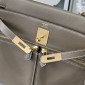 Hermes Kelly Lakis Pocket 28 / 32 in Swift Leather-Etoupe