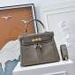 Hermes Kelly Lakis Pocket 28 / 32 in Swift Leather-Etoupe
