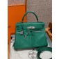 Hermes Kelly Lakis Pocket 28 / 32 in Swift Leather-Vert Vertigo