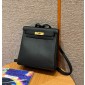 Hermes Kelly Ado Backpack in togo leather-Black