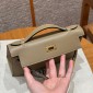 Hermes Kelly Pochette in Swift Leather-Beige marfa