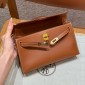 Hermes Kelly Pochette in Swift Leather-Brown