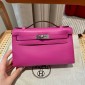 Hermes Kelly Pochette in Swift Leather-Magnolia