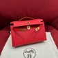 Hermes Kelly Pochette in Epsom Leather-Red