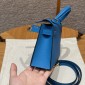Hermes Mini Kelly Epsom leather-Blue frida