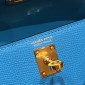 Hermes Mini Kelly Epsom leather-Blue frida