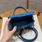 Hermes Mini Kelly Epsom leather-Blue frida