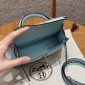 Hermes Mini Kelly Epsom leather-Blue zephyr
