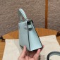 Hermes Mini Kelly Epsom leather-Blue zephyr