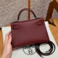 Hermes Mini Kelly Epsom leather-Rouge H