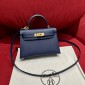 Hermes Mini Kelly Epsom leather-Blue saphir