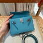 Hermes Mini Kelly Epsom leather-Blue de nord