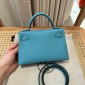 Hermes Mini Kelly Epsom leather-Blue de nord