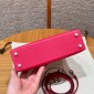 Hermes Mini Kelly Epsom leather-Rose extreme