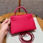 Hermes Mini Kelly Epsom leather-Rose extreme