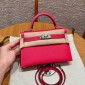 Hermes Mini Kelly Epsom leather-Rose extreme