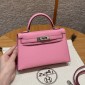 Hermes Mini Kelly Epsom leather-Cherry pink