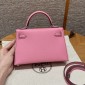 Hermes Mini Kelly Epsom leather-Cherry pink