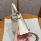 Hermes Mini Kelly Epsom leather-Cream white