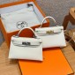 Hermes Mini Kelly Epsom leather-Cream white