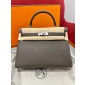 Hermes Kelly 32cm in Togo leather-Etain