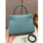 Hermes Kelly 32cm in Togo leather-Sky blue