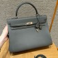Hermes Kelly 35cm in Togo leather-Gris Mayer